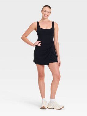Women's Knit Side-Tie Active Dress - JoyLab Black M